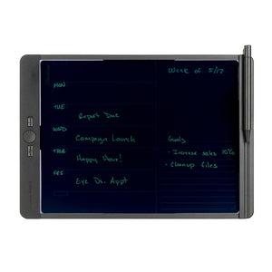 Blackboard™ Writing Tablet - Letter Size horizontal view with writing over planner template