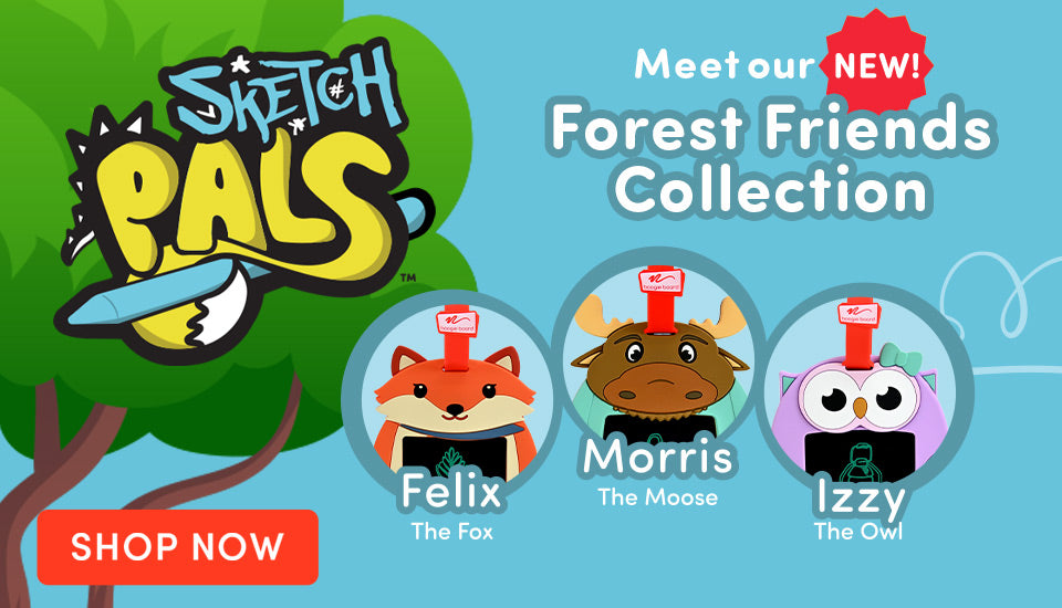 Sketch Pals Forest Friends showing three new characters