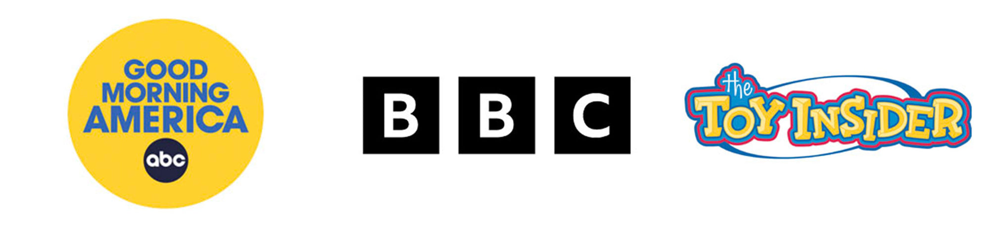 Logos - Good Morning America, BBC, ToyInsider