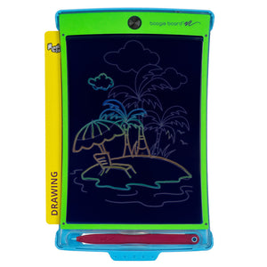 Magic Sketch™ Kids Drawing Kit front view of tablet with partial drawing over drawing template
