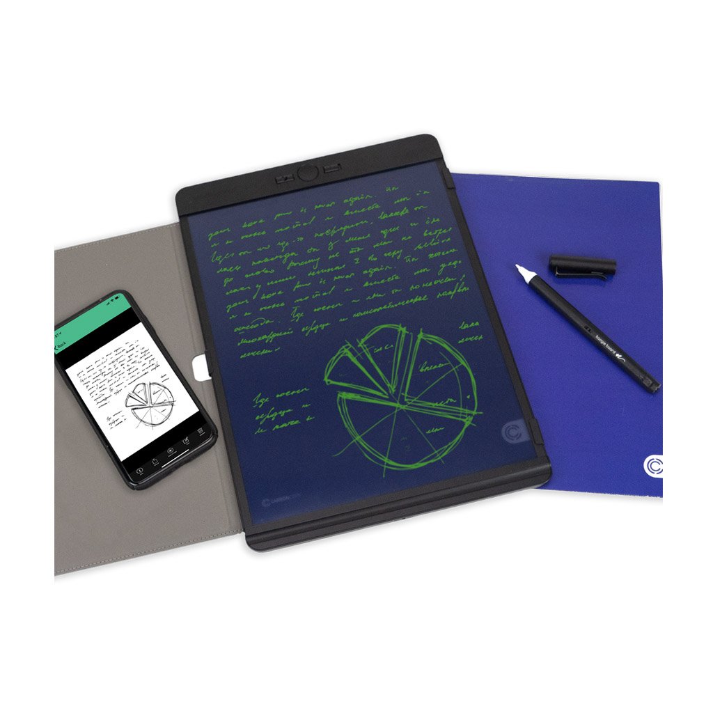 Blackboard Smart Notebook Set Letter size with Carbon Copy technology and app displayed