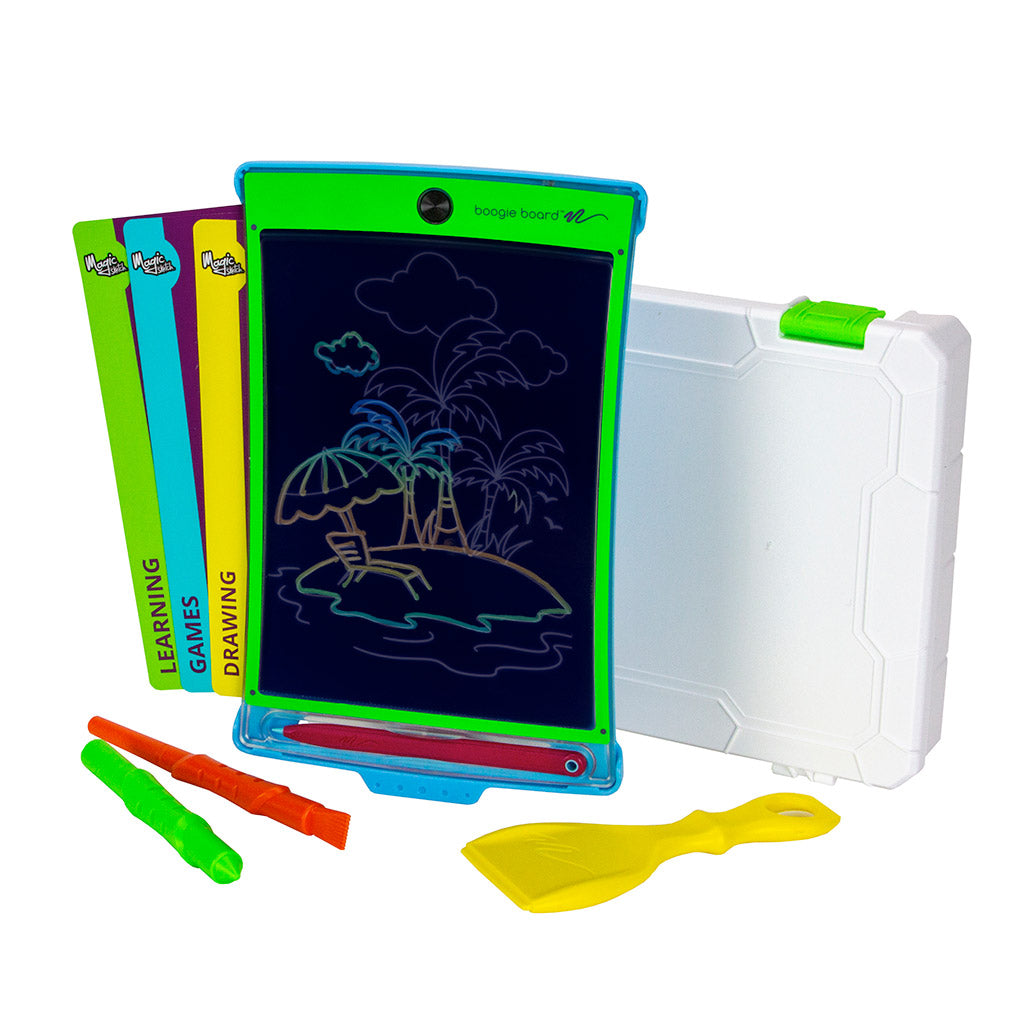 Magic Sketch™ Kids Drawing Kit with Storage Case front view with colorburst drawing and tools and case shown