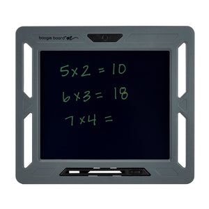 Re-Write™ Kids Writing Tablet front view with math equations written and stylus inserted into placeholder