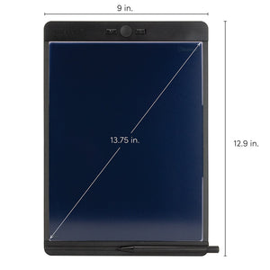 Blackboard Writing Tablet Letter with dimensions of screen and board shown