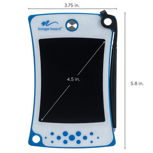 Jot™ Pocket Writing Tablet Blue with screen and tablet dimensions