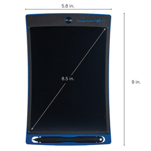 Jot™ Writing Tablet Blue front view with dimensions of screen and tablet shown